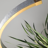 Lampe de sol demi-lune LED dorée FOSOTO professionnelle 28 pouces 45W