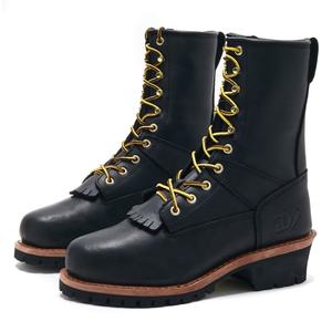 Botas de trabajo personalizadas con cordones para hombre, cuero de grano completo, punta sin Acero, venta al por mayor - Product Image 6