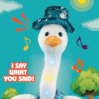Jouet en peluche électrique musical et lumineux en forme de canard dansant à piles, cadeau pour enfants, vente en gros