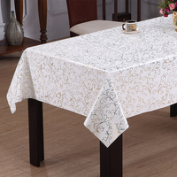 Nappe en PVC RNPT avec imprimé de motifs métalliques et support en tissu pour tables à manger