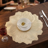 Napperons en vinyle motif tournesol, résistants à la chaleur, antidérapants, imperméables, écologiques, ensemble de salle à manger, décoration de cuisine classique, 380 mm