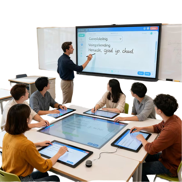 New Interactive Flat Panel 65 75 86 Inch 4K 20-Touch Android13 Interactive Smart Whiteboard OEM for School Office