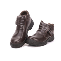 Chaussures de sécurité montantes unisexe pour le travail de construction, printemps-hiver-automne, avec empeigne en maille et cuir, embout en acier anti-perforation, semelle PU
