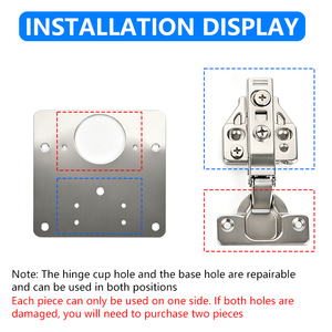 <span class=keywords><strong>Kit</strong></span> de réparation de charnière LINKCHO, plaque de <span class=keywords><strong>fixation</strong></span> pour charnière de porte, support de montage pour réparation de porte de placard de cuisine avec vis - Product Image 5
