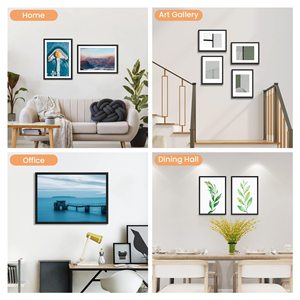 Khung ảnh A4 màu đen trang trí tường khung ảnh kích thước tùy chỉnh MDF khung ảnh cho trang trí nhà đơn giản A3 A2 tùy chọn - Product Image 5