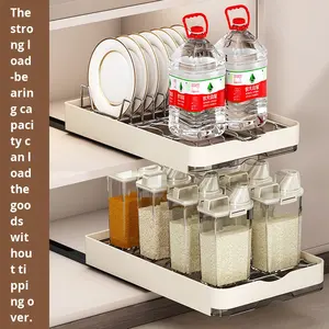 Étagère de rangement rétractable pour évier de <span class=keywords><strong>cuisine</strong></span>, égouttoir à vaisselle, panier coulissant en acier inoxydable pour évier, plateau de rangement pour bols et assiettes - Product Image 3