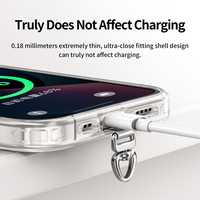 Longe de téléphone en acier inoxydable ultra-mince Clip métallique durable autocollant anti-perte arrière sangle de téléphone portable universelle pour téléphones portables