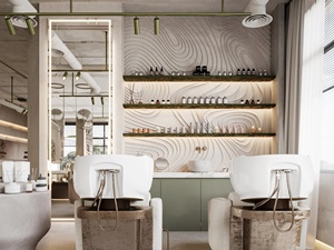 Professional Hair Beauty Salon Shopfitting Service Custom Wall Shelving Display Fixture and Retail Showcase Unit - Product Image 4
