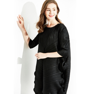 Blus Panjang Kasual Wanita Poliester Bergaya Lengan Panjang Mode Baru - Product Image 3