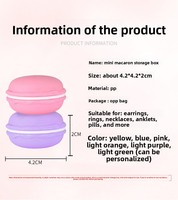K298 Mini boucles d'oreilles macaron rondes en plastique de 9.8cm Boîte à bijoux Organisateur Emballage cadeau élégant pour la collection de macarons