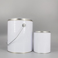 Seau à peinture rond en métal personnalisé de 1 gallon, vide, style pot à peinture, avec couvercles ouvrables, pour produits chimiques et peintures à l'huile