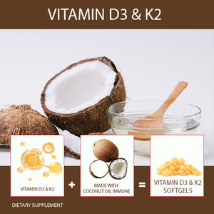 Gélules de Vitamine D3 K2 10000 UI 200 µg à l'Huile de Coco pour la Santé Osseuse et le Soutien Immunitaire, 300 Unités - Product Image 5
