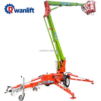 Nacelle élévatrice araignée électrique hydraulique articulée Wanlift sur remorque, modèle populaire, 12m et 24m, pour la construction et la maintenance