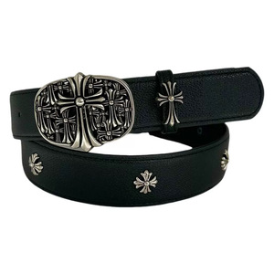 Cổ Điển Chữ Thập Sao Của Nam Giới Rộng Vành Đai Thắt Lưng Cổ Điển Mortuary Crow Thiết Kế Đục PU Da Thời Trang <span class=keywords><strong>H</strong></span>ợp Kim Khóa Mới CH - Product Image 5