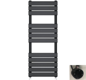 Radiatore <span class=keywords><strong>scaldasalviette</strong></span> riscaldato per bagno scaletta a schermo piatto a parete <span class=keywords><strong>scaldasalviette</strong></span> <span class=keywords><strong>antracite</strong></span>/bianco - Product Image 3