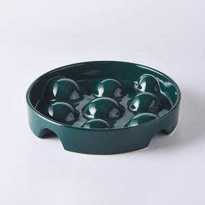 مصدر المصنع عالية الجودة مورد الحيوانات الأليفة السيراميك الغذاء الحيوانات الأليفة وعاء بطيء منع الكلاب خانق صحية يتباطئ طبق الأكل - Product Image 4