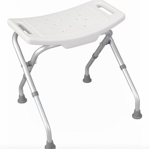 Shower Chair For Seniors <b>Height</b> <b>Adjustable</b> Bath <b>Stool</b> With Non Slip Seat Foldable Bathroom Safety Equipment White 62x12x38cm - Product Image 1