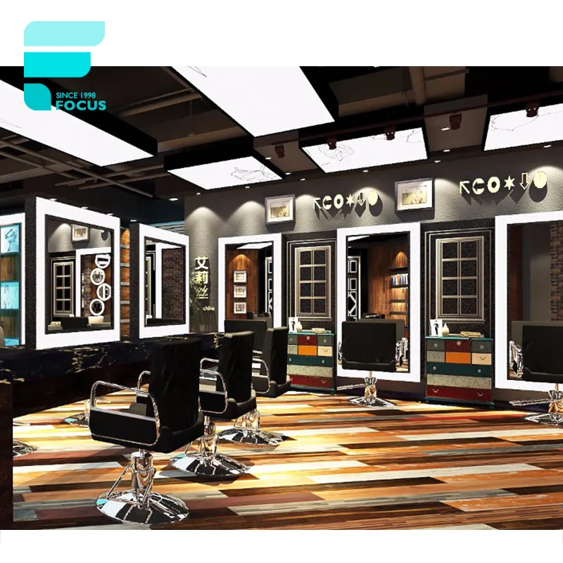 Luxury Hair Salon Furniture Hair Salon Mirrors Station With Hair Salon Massage Chair