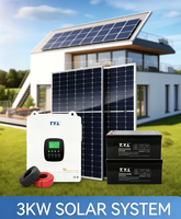 Solución de Sistema Solar Personalizado de 3KW, Sistema Híbrido Fuera de la Red de 3KW, Puede Alimentar Electrodomésticos de 3KW para Familias Pequeñas y Casas de Campo