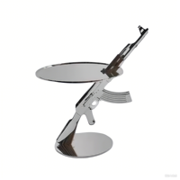 Table d'appoint moderne de luxe en acier inoxydable avec un design simple et créatif de style AK47, un excellent choix pour une