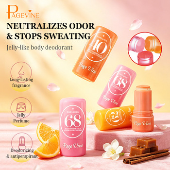 PAGEVINE Jelly Perfume Balm Solid Deodorant Stick 10H Long Lasting Pocket Fragrance Antiperspirant for Women Girls 3-Pack Gift