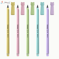 Yihuale – Ensemble de crayons éternels réutilisables avec capuchon effaceur chat coloré et mignon, sans aiguillage, pour enfants, étudiants, écriture, dessin, fournitures scolaires