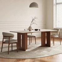 Ensemble de table à manger moderne de luxe, table rectangulaire en pierre frittée pour salle à manger, ensemble de table à manger 6 places
