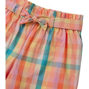 FOXA Pantalones cortos a cuadros para niñas, cintura alta, detalle de lazo, ajuste regular - Product Image 3