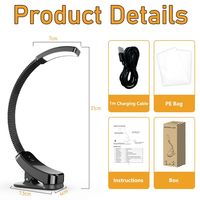 Lampe de poche club Led Luminosité en gros Petit mini menu de bureau rechargeable réglable sur clip de lumière de livre