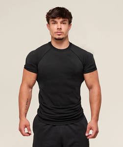 T-shirt Activewear pour hommes avec logo personnalisé | Chemise d'entraînement de fitness extensible de qualité supérieure | Haut de gymnastique imprimé à la mode - Product Image 1