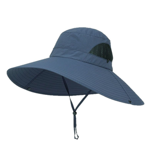 Chapeau Bob Respirant en Maille SFB117 Bleu Marine à Large Bord Protection UV Anti-UV avec Cordon de Menton Réglable Coupe-Vent pour Hommes - Product Image 1