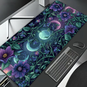 Tapis de bureau Moon <span class=keywords><strong>Phase</strong></span> Purple Gold - Grand tapis de souris rectangulaire pour jeux/bureau, avec un design vibrant violet or/<span class=keywords><strong>bleu</strong></span>/<span class=keywords><strong>marron</strong></span> - Product Image 3