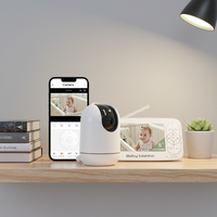 Moniteur Bébé Sans Fil avec Écran LCD 5 Pouces, Détection des Pleurs, Audio Bidirectionnel, Berceuses, Caméra Vidéo Wi-Fi et Application Tuya