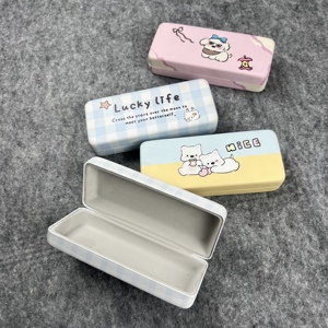<span class=keywords><strong>Étui</strong></span> rigide en métal personnalisable avec logo imprimé de dessins animés, résistant <span class=keywords><strong>à</strong></span> la pression, pour lunettes de vue des filles, des étudiants et des enfants - Product Image 4