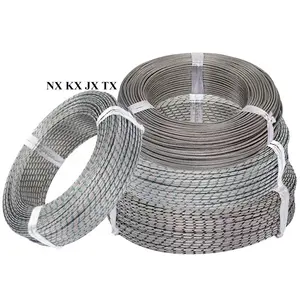 2X0.3Mm 2X0.4Mm 2X0.5Mm 2X0.6Mm 2X0.71 2X0.81 Sợi Thủy Tinh/PFA Cách Nhiệt SUS Loại Màn Hình PT100/N/K/J/T Dây Cặp Nhiệt Điện