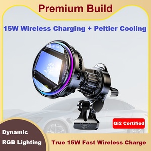 <span class=keywords><strong>Chargeur</strong></span> sans fil magnétique 15W X132 pour voiture avec refroidissement semi-conducteur, <span class=keywords><strong>induction</strong></span> intelligente et charge rapide RGB pour tableau de bord - Product Image 2