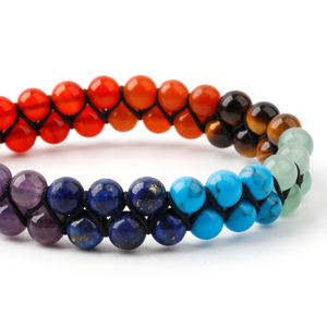 Браслеты из 7 чакр, религиозный, аметист, тигровый глаз, Хрустальный браслет для мужчин, медитация, расслабление, тревожность, браслет для женщин - Product Image 3