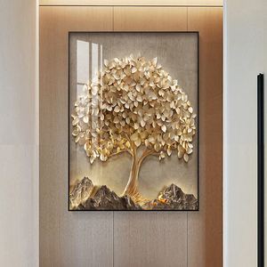 Sang Trọng Trang Trí Sơn Trong Phòng Khách Vàng Cây Pha Lê Sứ Sơn Lớn Hiện Đại Dọc <span class=keywords><strong>In</strong></span> Tường Nghệ Thuật LED - Product Image 5