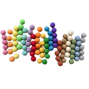 Pompons en <span class=keywords><strong>laine</strong></span> <span class=keywords><strong>pure</strong></span> 10mm, 100% pièces, vente en gros, boules en feutre, couleurs assorties, pour décoration artisanale de noël - Product Image 1