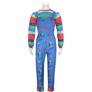 <span class=keywords><strong>Chucky</strong></span>-Costume d'horreur effrayant et effrayant pour jeu <span class=keywords><strong>de</strong></span> rôle d'Halloween, vêtements d'Halloween pour hommes et femmes, costumes <span class=keywords><strong>de</strong></span> fête, unisexe - Product Image 1