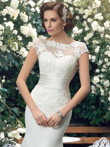 AL1609 <span class=keywords><strong>2023</strong></span> <span class=keywords><strong>Robe</strong></span> de Mariée Civile de Gros pour Femme, <span class=keywords><strong>Robe</strong></span> de Soirée Simple en Dentelle Fleurie et Satin, <span class=keywords><strong>Robe</strong></span> de Mariée Sirène Féerique - Product Image 5