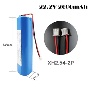 Kundendefinierte 6S Li-Ionen-Batterie 18650-6S1P 22,2 V 2200 mAh 2600 mAh 2800 mAh 3000 mAh 18650 lithiumbatteriepack für Faszienpistole