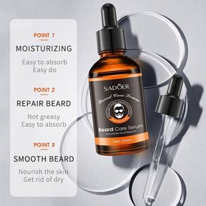 SADOER Marque Privée 30ml Sérum Essentiel Bio Naturel <span class=keywords><strong>pour</strong></span> <span class=keywords><strong>la</strong></span> Croissance et l'Entretien de <span class=keywords><strong>la</strong></span> <span class=keywords><strong>Barbe</strong></span>, Huile Lissante <span class=keywords><strong>pour</strong></span> Hommes - Product Image 2