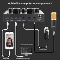 Ensemble d'équipement de podcast BM-800, pack studio d'enregistrement avec changeur de voix, carte son en direct, interface audio pour ordinateur portable