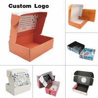 Boîte d'emballage d'expédition en papier kraft ondulé brun recyclable personnalisée avec bande de déchirement