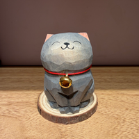 Décoration en bois rustique, figurine de chat mignonne, cadeau décoratif, idéal pour offrir en cadeau d'anniversaire, décoration de bureau, figurine artisanale personnalisable