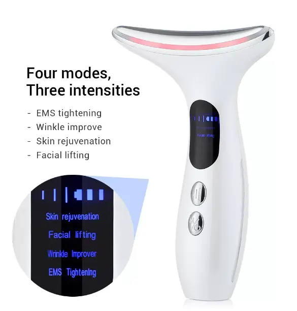 Face Neck Lifting Massage gerät 3 LED-Lichttherapie Professional Home Use Neck Beauty Device Haut verjüngung Ems Straffung