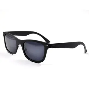YMO de fibra de carbono gafas UV400 cuadrado negro los hombres gafas de sol polarizadas 2019