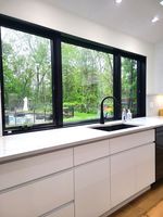 Ventanas Corredizas de Aluminio y Vidrio Pequeñas de Color Champán, Diseño Moderno para Ventanas de Casa, Precio de Fabricante, en Venta