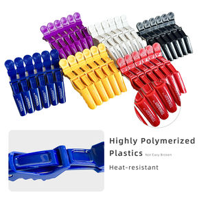 Pinza de pelo de cocodrilo para sujetar el pelo seccionado Pinza de cocodrilo Pinza de peluquería 6 piezas por paquete - Product Image 4